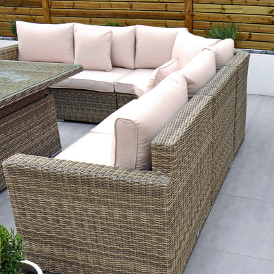 RW - Extra Long Corner Sofa Set with Rising Table