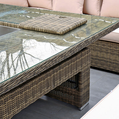 RW - Extra Long Corner Sofa Set with Rising Table