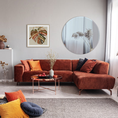 Round Mirror Silver 110cm